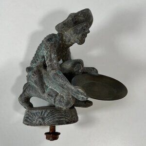 Vintage Jeep Gold Miner Hood Ornament Bronze